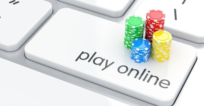 computer keyboard poker chips